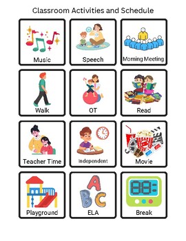60 Visual Schedule Icons, Visual Communication for Autism by Haley Hatcher
