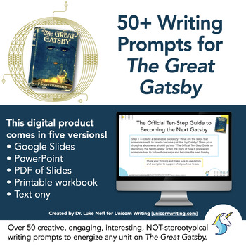 Preview of 50+ Writing Prompts for The Great Gatsby