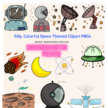 Preview of 60.p Space-themed clipart PNGs