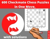 600 Chess Checkmate Puzzles in one Move - Printable PDF -w