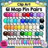 Clip Art Map Pins in Rainbow Colors and Patterns - 122 PNGs