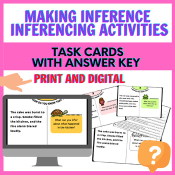 Preview of 61 MAKING INFERENCE Task Cards | Inferencing Activities