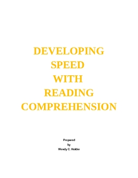 Preview of 62PG.PKT.DEVELOPING SPEED WITH READING COMPREHENSION