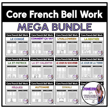 Preview of French Bell Work Mega Bundle, Early Finishers, Morning Work, Choice Boards