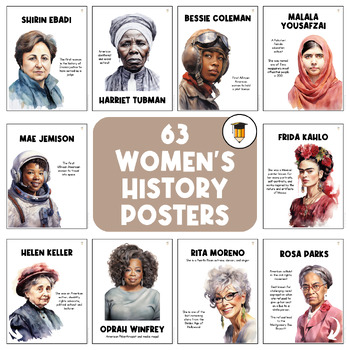 Preview of 63 Women's History Month Posters | Bulletin Board | Women's History Decor
