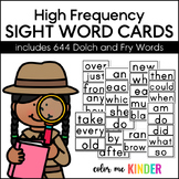 644 Dolch and Fry Sight Word Cards Word Wall Literacy Cent