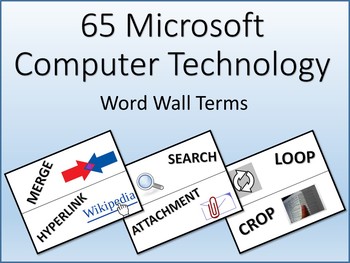 Preview of 65 Microsoft Computer Technology Word Wall Terms