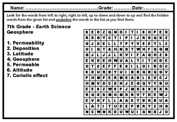Preview of 66 Math and Science Terms Word Searches for 7th Grade Homework Packet Bundle