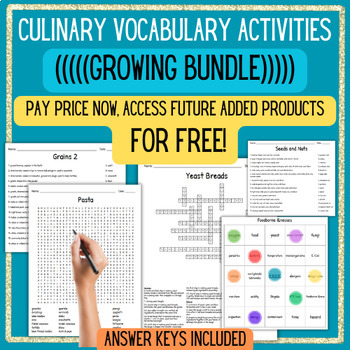 Preview of 70+ Cooking Puzzles and Activities GROWING BUNDLE with Answer Keys Prostart