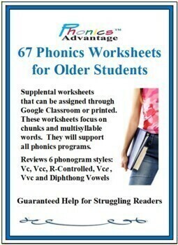 Preview of 67 Phonics Worksheets for Older Students by Phonics Advantage