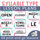 68 Explicit Syllable Type Lesson Plans aligned to the Scie