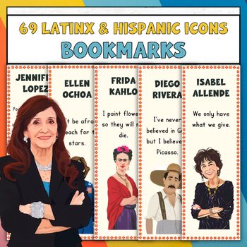 Preview of 69 Latinx & Hispanic Figures Bookmarks | Hispanic Heritage Month Bookmarks
