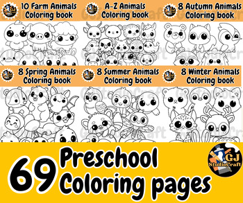 Preview of 69 preschool coloring pages