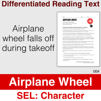 Preview of 6Cs Article 004: Airplane Wheel Falls Off During Take Off! Character - Easel