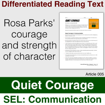 Preview of 6Cs Article 005: Rosa Parks Quiet Courage in Assertive Communication - Easel