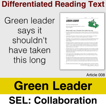Preview of 6Cs Article 008: Green Leader - Collaboration - Easel
