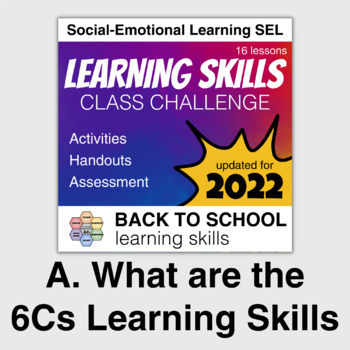 Preview of 6Cs Class Challenge A: Growth Mindset Learning Skills | Life Skills | SEL