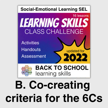 Preview of 6Cs Class Challenge B: Co-Creating Student Learning Skills Rubrics | SEL | ELA