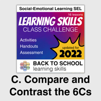 Preview of 6Cs Class Challenge C: Compare and Contrast Student Learning Skills | SEL | ELA