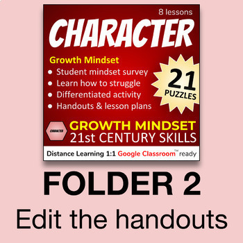 Preview of 6Cs Character v2.6 (Folder 2 of 5) Distance Learning & Google Classroom ready