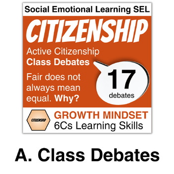 Preview of 6Cs Citizenship A: Debates | Point of View | Civics | Social Emotional Learning