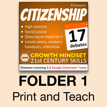 Preview of 6Cs Citizenship v2.8 (Folder 1 of 3) Distance Learning & Google Classroom ready