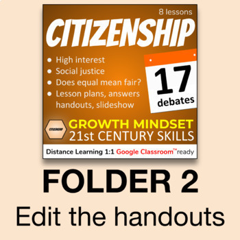 Preview of 6Cs Citizenship v2.8 (Folder 2 of 3) Distance Learning & Google Classroom ready