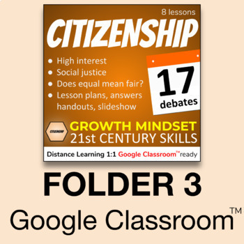 Preview of 6Cs Citizenship v2.8 (Folder 3 of 3) Distance Learning & Google Classroom ready