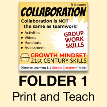 Preview of 6Cs Collaboration v2.8 (Folder 1 of 3) Distance Learning Google Classroom™ ready