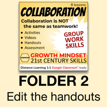 Preview of 6Cs Collaboration v2.8 (Folder 2 of 3) Distance Learning Google Classroom™ ready