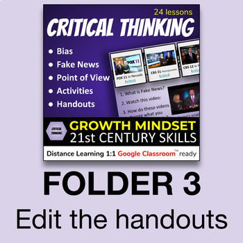 Preview of 6Cs Critical Thinking v2.8 (Folder 3 of 5) Distance Learning & Google Classroom™