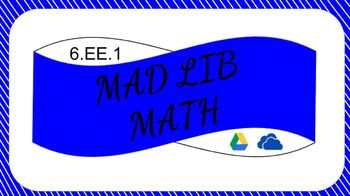 Preview of 6EE1 Digital Mad Lib Math Activity (Order of Operations)