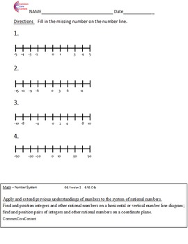 6.NS. Number System All Standards 6th Grade Common Core ...