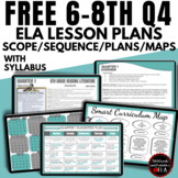 6TH ELA LESSON PLANS SCOPE AND SEQUENCE CURRICULUM MAP QUARTER 4