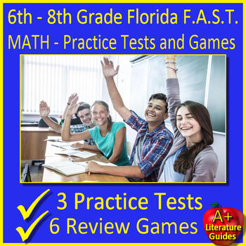 Preview of 6th, 7th, 8th Grade MATH Florida FAST PM3 Bundle Tests and Games Florida BEST