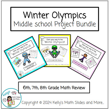 Preview of 6th, 7th, 8th Grade Math Project Bundle (PBL) - Winter Olympics