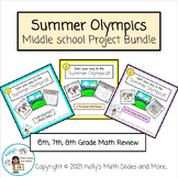 6th, 7th, & 8th Grade Math Review Bundle - PBL - Summer Ol