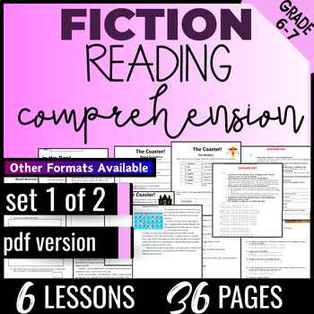 Preview of 6th 7th Grade Fiction Reading Passages and Questions Set 1 of 2 PDF Version