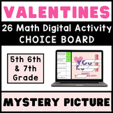 5th 6th 7th Grade Digital Math ❤️ Valentine's Day Mystery 