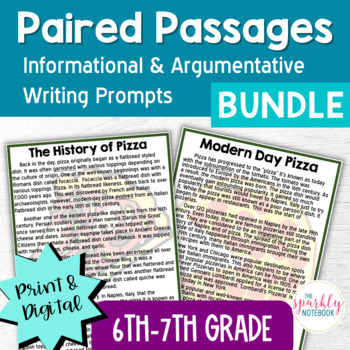 Preview of 6th-7th Grade Paired Passages BIG BUNDLE: Argumentative & Informational Writing