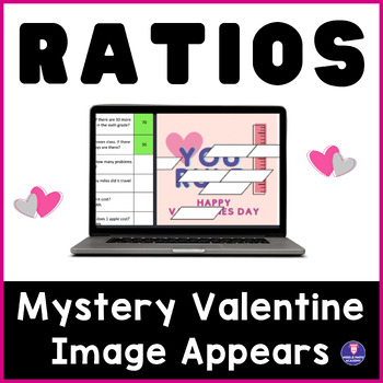 Preview of 6th 7th Grade Ratios ❤️ VALENTINES DAY | Math Mystery Picture Digital Activity