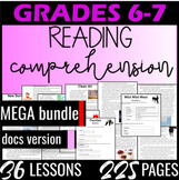 6th-7th Grade Reading Comprehension Passages Bundle: Animals, Geography, Sports