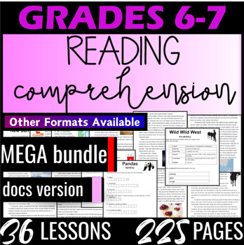 Preview of 6th 7th Grade Reading Comprehension Passages and Questions Digital Resources