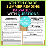 6th-7th Grade Summer Reading Fluency Comprehension Passage