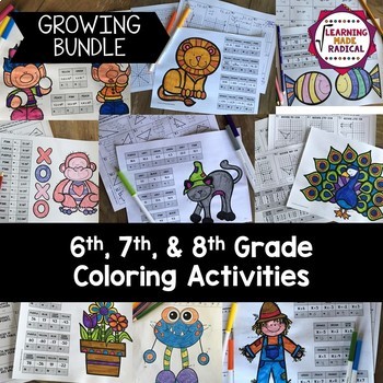 Preview of 6th, 7th and 8th Grade Coloring Activities