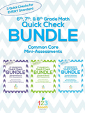 6th, 7th, 8th Grade Math Standards Based Quick Check Mini 