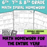 6th, 7th and 8th Grade Math Homework