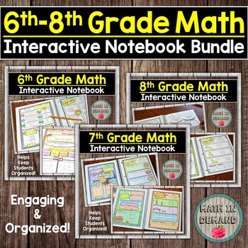 Preview of 6th, 7th, and 8th Grade Math Interactive Notebook Bundle