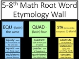 6th-8th, Algebra 1, Geometry Math Vocabulary Etymology Word Wall