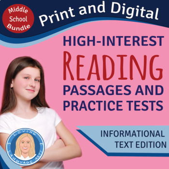 Preview of 6th-8th Grade Reading Passages & ELA Practice Tests | Informational Text Edition